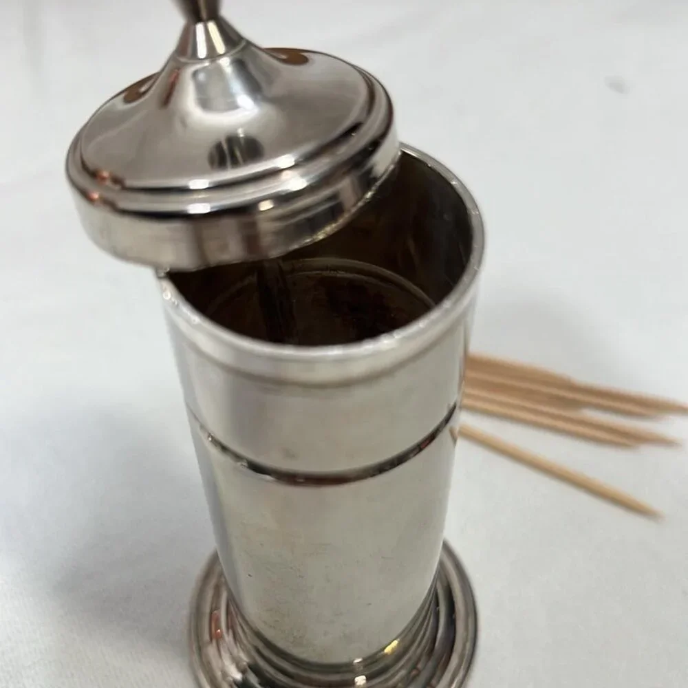 Silver Plate Toothpick Holder Dispenser By Bellini Old Money Vintage Fine Dining